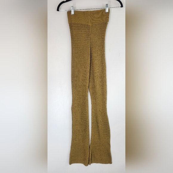 NWOT Free People Rosella Swit Slim Flair Pants Mustard - Picture 5 of 7